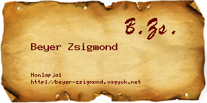 Beyer Zsigmond névjegykártya