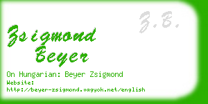 zsigmond beyer business card